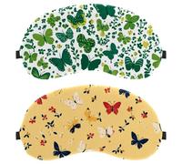11 Pack Colorful Butterfly and Flower Yellow Background Sleep Mask, Light Blocking Sleeping Eye Mask for Women Men, Night Blindfold, Breathable Eye Mask Cover