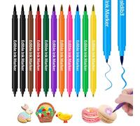 11 Pack Food Colouring Pens, Dual-Sided Edible Icing Pens, Edible Markers with Fine & Thick Tip. Food Grade Gourmet Writers for Writing & Drawing on Cakes, Cookies, Fondant, Desserts & Easter Eggs