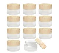 11 Pack Glass Jars,20ml Empty Frosted Refillable Sample Bottle Cosmetic Face Cream Jar Pot Bottle Container Holder Case with Screw Cap Lid and Liners