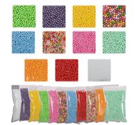 11 Pack Polystyrene Colorful Filler, Micro Slime Foam Balls Beads, Polystyrene Beads Set, 2-4mm, Rich Colors, for Kids DIY Arts Crafts Decorations, Wedding and Party Decorations