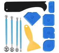 11-Pack Sealant Finishing Tool Kit - Includes 4 Caulking Metal Balls, 5 Silicone Remover Tools & 2 Plastic Scraper for Smoothing Bathroom, Kitchen, and Floor Corners