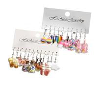 11 Pairs Assorted Elegant and Playful Bubble Tea Earrings Fun Costume Portable Jewelry Accessories for Teens Daily Use