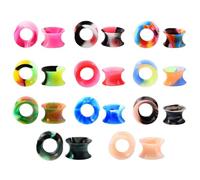 11 Pairs Silicone Ear Plugs Tunnels, Silicone Flesh Tunnels, Ear Tunnels Strectchers, Double Flared Expander, Flexible Flesh Tunnel Plugs, Expander Piercing for Women Men Mix Colors 6-16MM (6MM)