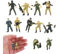 11 PCS 1/87 Scale Soldier Figures, Highly Detailed Miniature Military Model Soldiers Architectur Railway, For Diorama, Model