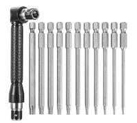 11 Pcs 100mm Long Torx Screwdriver Bit Sets, T6-T40 Precision Security Torx Bit Set, Magnetic Screwdriver Bits Set, 1/4” Hex Shank S2 Steel Star Screwdrivers Impact Driver Bits Set Hand Tools