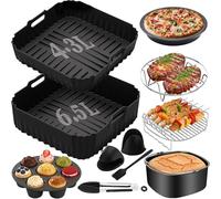 11 Pcs Air Fryer Accessories for COSORI Turbo Tower Pro Smart (6,5L&4,3L) | Silicone Air Fryer Liner Accessories Perfect Fit for COSORI Air Fryer Liners Turbo Tower Pro Smart 10.8L Basket Double Stack