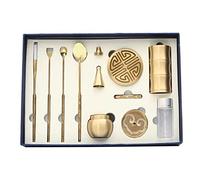 11 Pcs Brass DIY Incense Making Kit, Including Spoon, Shovel, Brush, Burner, Powder Container, Home Fragrance Accessory for Yoga Meditation Home Fragrance