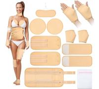 11 Pcs Castor Oil Pack Wrap for Liver Detox, Stomach, Neck, Breast, Knee & Full Body, Reusable Hot/Cold Compress with Adjustable Strap, Waterproof & Anti-Leak k