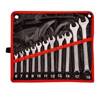 11 Pcs Combination Spanner Set 6| 7| 8| 9| 10| 11| 12| 13| 14 | 17| 19mm| Wrench Storage Pouch Mechanic Metric Keys Garage Workshop DIY Hand Tools UK Free P&P