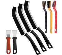 11 Pcs Crevice Cleaning Brush Set - Includes 6 Brushes, 2 Scrapers, 3 Sponge Brushes for Kitchen, Bathroom, Tile and Gap Cleaning