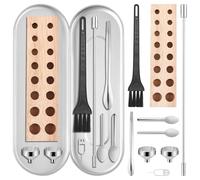11 Pcs Empty Pill Capsule Filling kit, Pill Filler Tray for Capsules, Capsule Filling Machine, Lab Scoops, Home Lab Supplies with Micro Funnels, Tiny Spoons for Powder #000 00 1 2 3 4 5