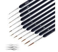 11 Pcs Fine Detail Paint Brush Set, Professional Mini Paint Brushes for Acrylic Watercolour and Model Painting, Thin Precision Brushes for Nail Art, Face Painting, Canvas Detailing & Mini Line Work