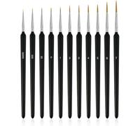 11 Pcs Fine Paint Brushes Set,Miniature Painting Brushes,Model Paint Brush, for Fine Detailing & Art Painting, Acrylic&Nail, Models, Watercolour, Miniatures, Oil (Black)