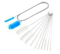 11 Pcs Flexible Pine Drain & Straw Cleaner Set, 61" Blue Double Ended Elastic Tube Pipe Cleaner, 8.2" Long Straw Cleaning Brush, Nylon Hose Brush Tool for Home Sink Plumbing