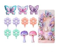11 Pcs Foil Butterfly Balloons, Flower Daisy Balloons Party Decorations