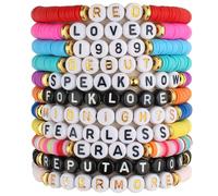 11 Pcs Friendship Bracelets, TS Inspired Bracelets Set, Fashionable TS Bracelets T-a-y Bracelets -l-o-r Set Singer Jewellery Music Party Jewelry Accessories Friendship Bracelets for Fans Women Girls