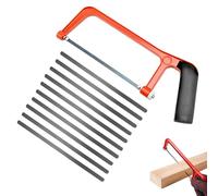 11 Pcs Hack Saw Adjustable Angle Hand Saw with 10 Exchangeable Blades for Wood Heavy Duty Mini Hacksaw Junior Hacksaw for Cutting Plastic, PVC Pipe,Tile, Metal