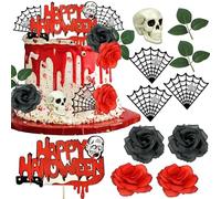 11 PCS Halloween Cake Decoration Witch Ghost Cake Topper Rip Cake Decoration Birthday Decoration for Boys Girls Halloween Party Supplies