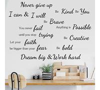 11 Pcs Inspirational Wall Decal Stickers Motivational Quote Decor Vinyl Stickers for Bedroom Living Room Office Nursery Removable Wall Quotes Saying for Dor