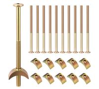 11 Pcs M6 Furniture Boltss, Bunk Bed Bolts Connectors, Furniture Connecting Bolts with Half Moon Luna Washers, for Bunk Beds Cots Bed Screws and BoltsFasteners, with Hex Wrench(M6 x 100mm)