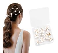11 Pcs Mini Diamond Hair Claw Clips, Small Flower Hairpins, Flower Hairpins Accessories for Women, Sweet Mini Barrettes Hair Styling Accessories for Photograph, Daily, Party, Wedding (White)