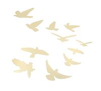 11 PCS Mirror Wall Stickers, Flying Birds Wall Decal Bird Shape Mirror Wall Decal 3D Birds Wall Decor Removable Wall Art Decals for Home (Gold)
