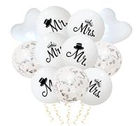 11 Pcs Mr and Mrs Balloons Wedding Balloon Party Decoration,Hen Party Accessories Rose Gold BrideBalloons,Team Bride Balloon for Bridal Shower Wedding HenNight Party HenDo Decor
