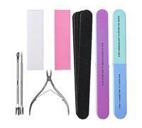 11 Pcs Nail File Set, Double Sided Nail File Block Rectangular Buffer Block Sponge Polished, Come with Cuticle Nipper and Pusher for Dead Skin Nail Trimming Manicure Tools, Nail File and Buffer Set