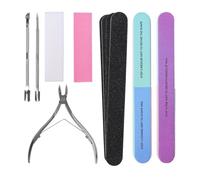 11 Pcs Nail File Set,Double Sided Nail File Block Rectangular Buffer Block Sponge Polished, Come with Cuticle Nipper and Pusher for Dead Skin Nail Trimming Manicure Tools, Nail File and Buffer Set