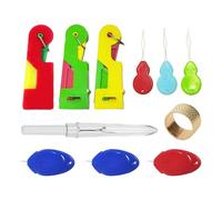 11 Pcs Needle Threader, Cross Stitch Accessories Crochet Hook, Portable Threading Tool, Self-Threading Sewing Needle, Suitable for DIY Hand Sewing, Embroidery, Needlework