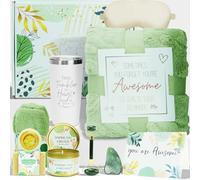 11 Pcs Pamper Gifts for Women, Luxury Spa Gift Set, Self Care Hamper with Flannel Blanket, Insulated Tumbler, Candle, Relaxing Birthday, Valentine's & Mother's Day Present for Mum, Wife, Girlfriend