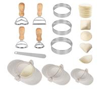 11 Pcs Pasta Maker Set, Ravioli Stamp Cutter Set, Dumpling Samosa Maker, Cookie Mould, Shaped Cutters for Pasta, Noodles, Empanadas, Spaetzle with Wooden Handle