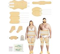 11 PCS Plus Size Castor Oil Pack Wrap Kit for Men and Woman, Organic Castor Oil Wrap for Eyes Neck Stomach Waist Knees Legs Feet Entire Body Reusable Flannel Cotton Wraps Machine Washable