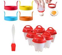 11 Pcs Portable Silicone Egg Cooker Set,-Including Omelette Maker, Non Stick Cups, Mini No Shell Poacher, Ideal for Travel and Breakfast
