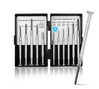 11 Pcs Precision Screwdriver Set, Mini Screwdrivers Kit for Glasses, Watches, Remotes & Household Gadgets, 11 Different Size Micro Screwdrivers, Flatheads, Philips with Pocket Size Carrying Case