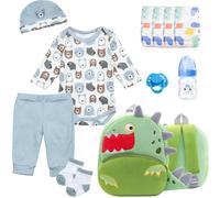 11 Pcs Reborn Baby Doll Clothes Set 20 Inch Bear Clothes Accessories for 17-22 Inch Reborn Dolls Boy Clothing with Big Backpack