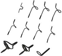 11 Pcs/Set Black Fishing Fly Rod Guide Set Stainless Steel Frame DIY Eye Rings Different Size Guide Corrosion-Resistant Fishing Rod Guide Fly Rod Guides and Tips, Fishing Rods Accessories