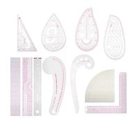 11 PCS Sewing Ruler Sets, Manual Sewing Ruler Sets Multi Functional Tailors Pattern Tools for Making Quilting and Supplies