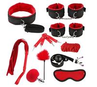 11 Pcs Sex Bondage BDSM Restraints Set Sex Toys for Women with Adjustable Straps Feather Tickler Panddle Nipple Clamp Handcuffs Anal Plug for Couple Beginner Sm Game Play