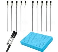 11 Pcs,Spray Paint Clamping,1 Painting Stand Base and 10 Alligator Clip Stick Set,Spray Paint Holder for Hobby Modeling DIY Memo, Photo, Card