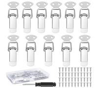 11 Pcs Spring Loaded Toggle Latches, Stainless Steel Toggle Latches and Catches, Tension Clasp, Spring Latch Catch Toggle Hasp, Cabinet Locks Latch for Toolbox Buckle Window Drawer Chest Case