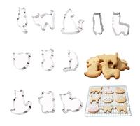 11 pcs Stainless Steels Cat Cookie Cutters Baking Accessories Animal Biscuit Cutters Cute Alpaca Shaped Cookie Molds for DIY Baking Cake Fondant Sugarcraft Pastry Bakeware Decoration