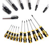 11 pcs T-Star Torx Screwdriver Set T6-T40 | CR-V blades with magnetic tips and ergonomic handle for precise repairs to household, workshop and appliances.