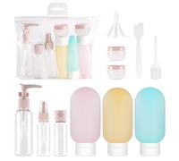 11 Pcs Travel Toiletry Product Kit, Airplane Accessories 30/50/60/80 ml, Empty Bottle for Filling Toiletries, Empty Silicone Tube, Transparent Spray, Small Cream Jar
