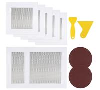 11 Pcs Wall Repair Kit, Include 6/4 inch Self Adhesive Plasterboard Wall Repair Patch with 2 Sandpaper and 2 Putty Knife, Wall Patch Repair Kit for Quickly Fixing Broken Walls and Ceilings Hardware