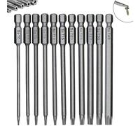 11-Piece 100 mm Security Torx Bit Set T6-T40, 1/4 in, Steel | Magnetic tips help hold screws securely; 1/4 in hex shanks fit drills, hand drivers and impact drivers.
