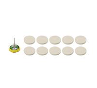11-Piece 50 mm Wool Felt Polishing Pad Set with Splint Pallet for Buffing, Grinding & Polishing Metal, Glass, Wood, Plastic and Stone - 2-