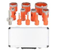 11 - Piece Diamond Hole Saw Kit with M14 to Hex Shank Adapter, 68 50 45 35 28 25 20 12 10 8 6mm Sizes for Ceramic Tile Marble Granite Drilling
