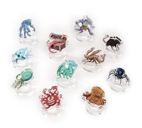 11 Piece DND Miniatures Chess Set, Acrylic Mini Figurines, Fantasy Board Game Monster, RPG Accessories, DND Gifts for Player Gamer, Xmas Gifts for Men Women, D&D Desk Decor, Set with Box