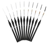 11-Piece Fine Detail Brush Set, Painting by Numbers Brush, Fine Tip, Miniature Model Making Brush, Miniature Artist Brush Set for Model Making, Acrylic, Nail Art, Oil Painting, Line Painting (0000 to